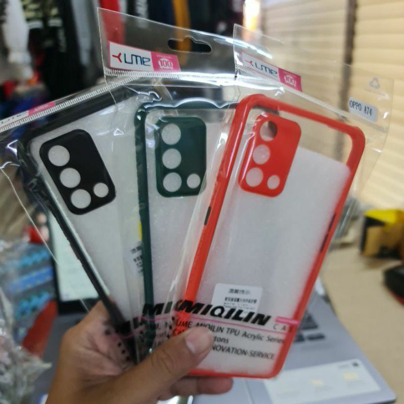 OPPO A95 A74 4G A74 5G CASE UME MIQILIN HARDCASE CLEAR TRANSPARAN FUZE SOFT COLOUR CASING PROTECT CAMERA COVER PELINDUNG KAMERA