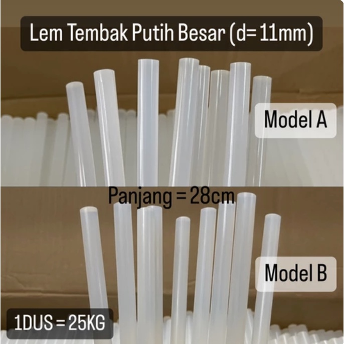 Isi Lem Tembak Putih 25kg | Lem Putih 1 Dus = 25kg | Grosiran 1dus | Isi Lem Tembak Putih BESAR KECI