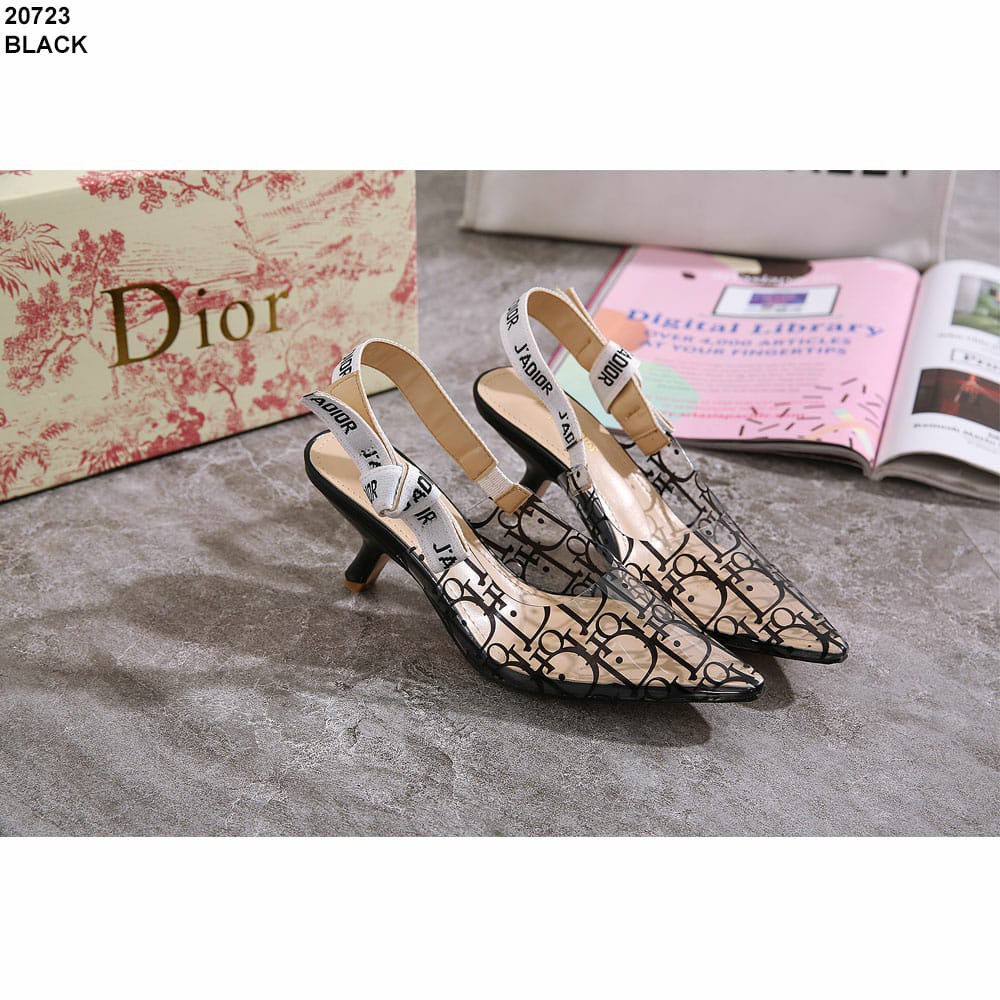 dior clear heels