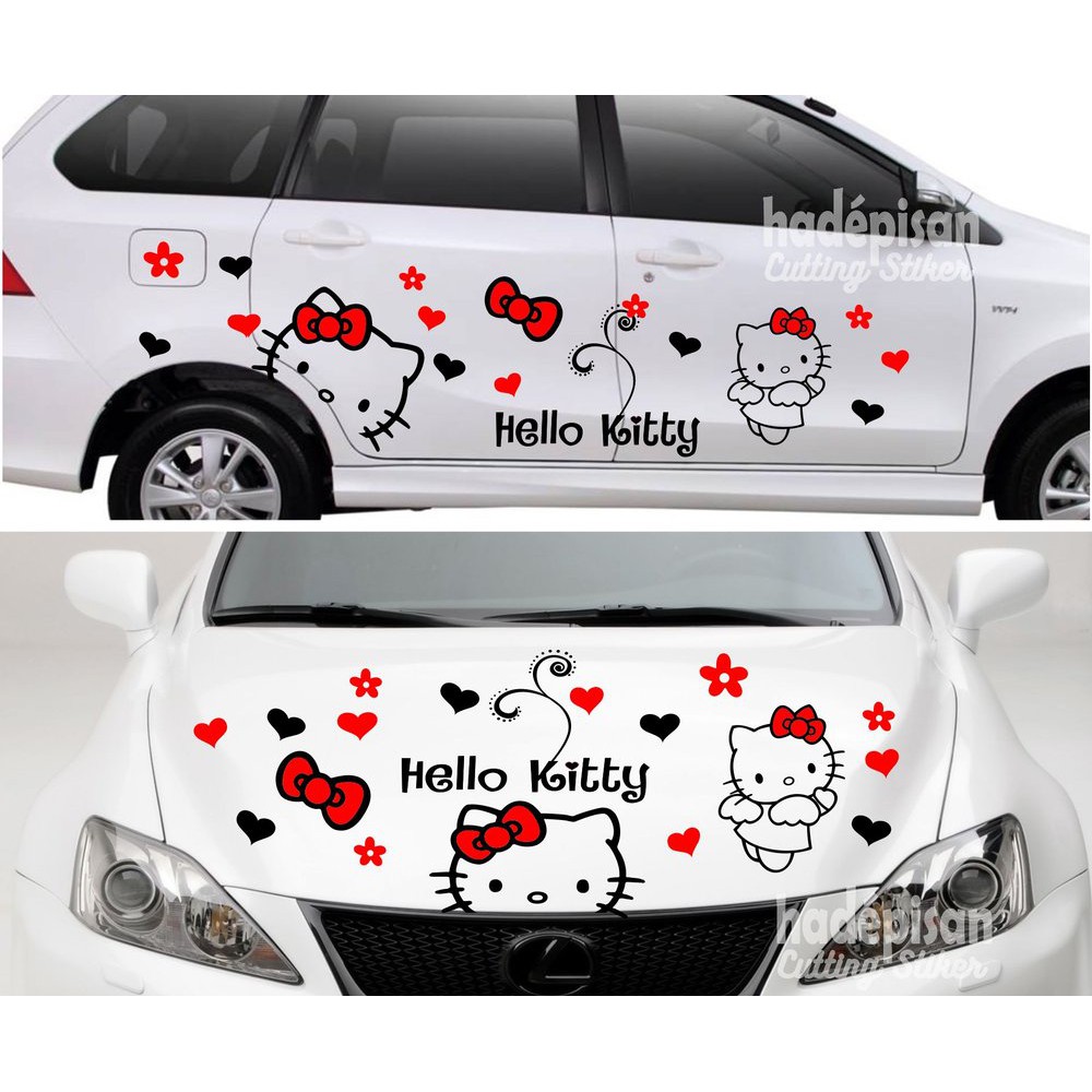 STIKER MOBIL HELLO KITTY CUTTING STICKER BODY MOBIL HELLO KITTY