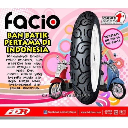 Ban Luar FDR Facio 90/90 ring 14 TUBELESS