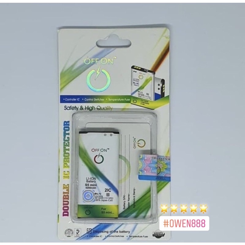 BATERAI BATRE BATTERY DOUBLE POWER SAMSUNG S5 MINI OFFON