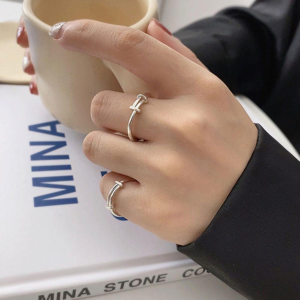 Needway Wanita Cincin Fashion Gadis Sederhana Hadiah Perhiasan Aksesoris Tembaga Pasangan Rings Korean Style Jewelry