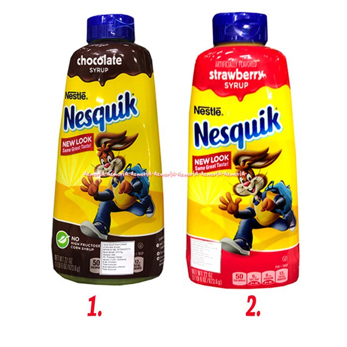 Nestle Nesquik Chocolate &amp; Strawberry Syrup 623gr Sirup Rasa Coklat Dan Strawberi