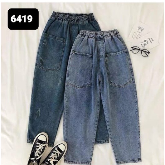 BEFAST - ZEC OOTD Wanita Jeans BOA / 6419 Tua / 6596 Muda Hawaian Jeans Boyfriend / Jeans Wanita Kekinian / Jeans Kantong Depan / Celana Denim Keluaran Terbaru 2022 / Celaan Jeans OOTD Wamita Remaja