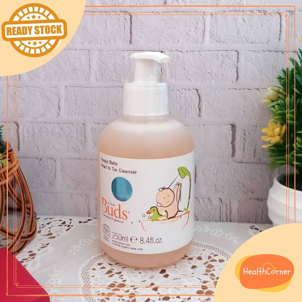 Buds Organics BCO - Happy Baby Head To Toe Cleanser 250ml - Sabun Shampoo 2in1 Bayi Organik