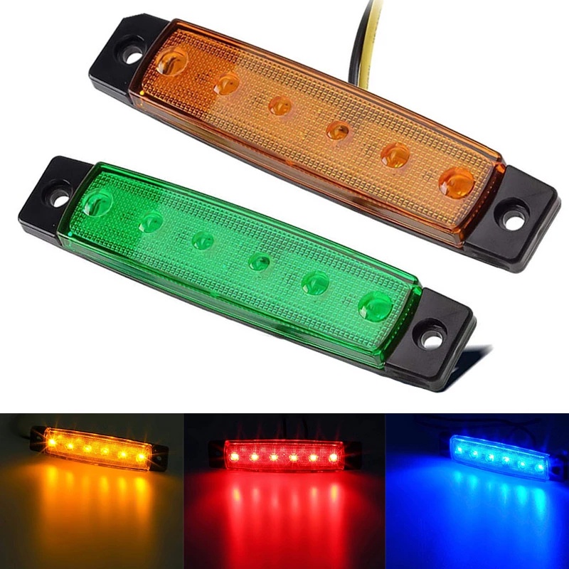 Lampu Peringatan Keselamatan Benturan Anti Belakang Mobil 6LED/lampu Indikator Super Terang 24V/truk Trailer Side Indicator Brake Warning Rear LED Light Aksesoris Otomotif