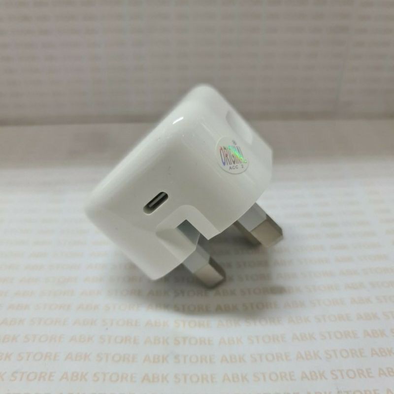 Adapter USB-C 18W Kepala Charger Kaki 3 UK Iphone XS 11 Pro Max ORI