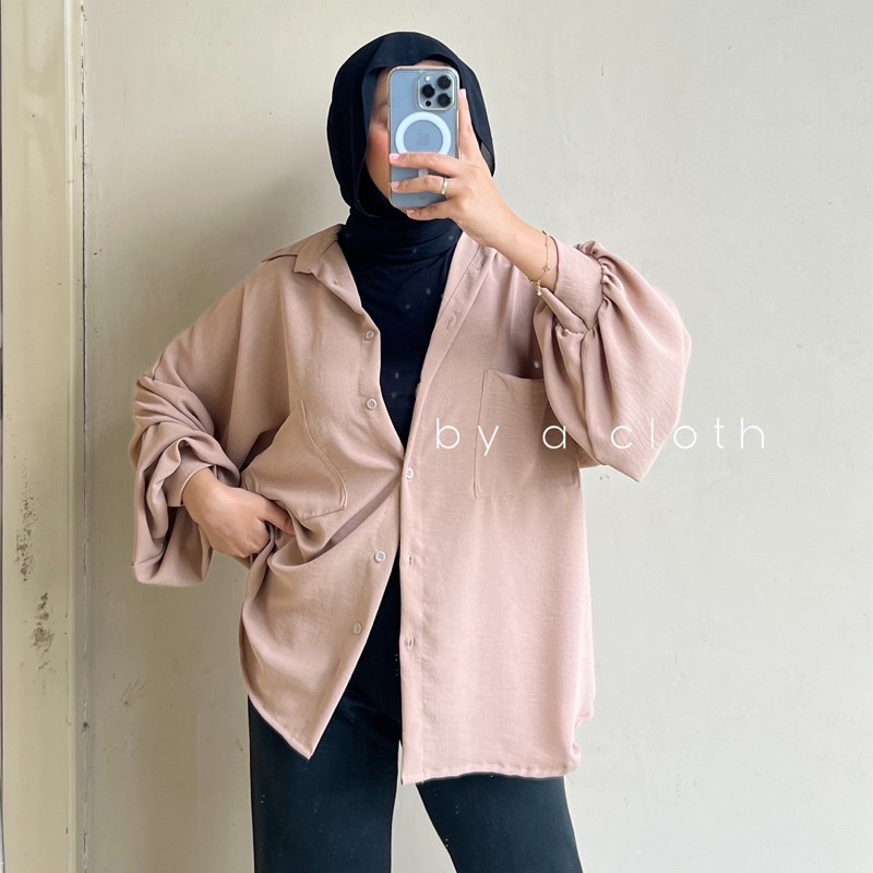 Kemeja Crinkle Oversize Kemeja Airflow Kemeja Jumbo - 004