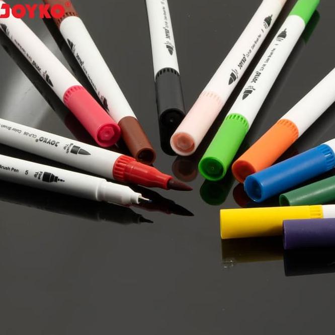 

Spesial Color Brush Pen / Pena Kuas Warna Joyko CLP-06 / 12 Warna / Color .,..,.,.,.