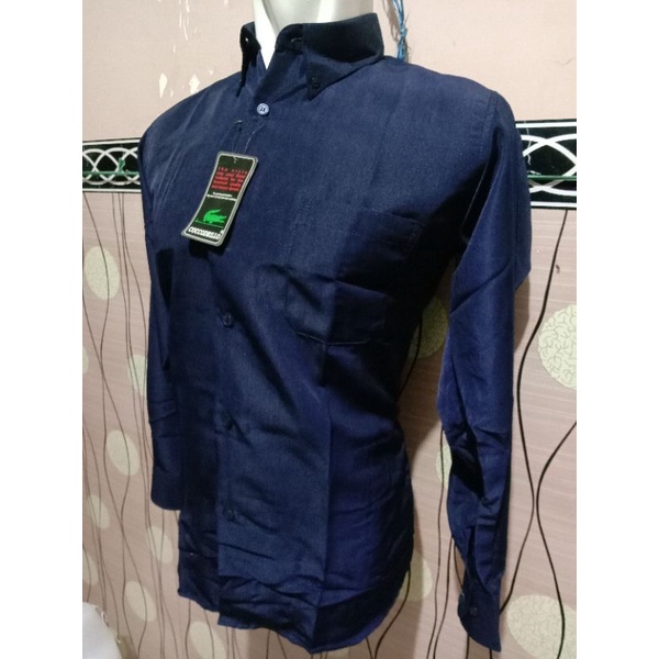 KEMEJA PRIA DEWASA/KEMEJA MEREK COCCODRILLO LENGAN PANJANG/KEMEJA WARNA HITAM/KEMEJA WARNA NAVY