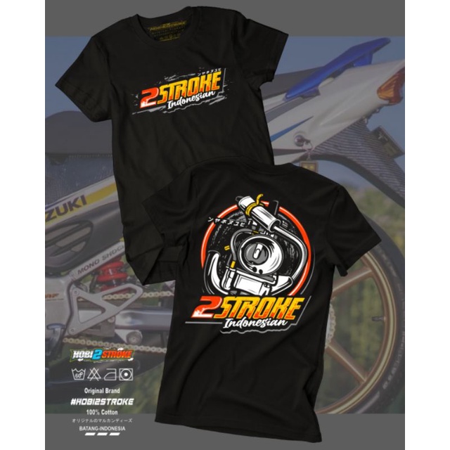 BAJU 2 STROKE INDONESIA ORIGINAL PRODUCT 2 STROKE LINE COTTON COMBED PREMIUM T-SHIRT KAOS 2 TAK  KAW