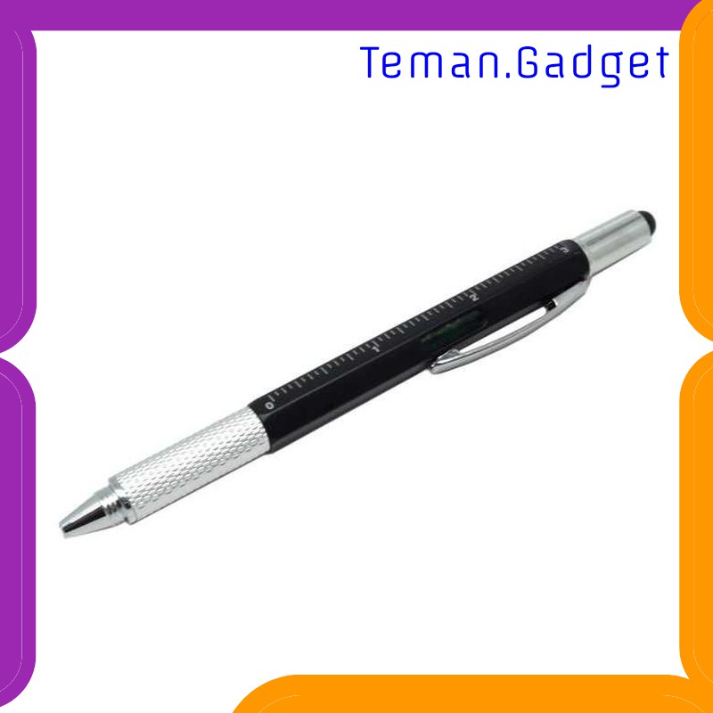 TG-AT017 TAFFWARE PENA MULTIFUNGSI STYLUS + PENGGARIS + LEVEL + OBENG