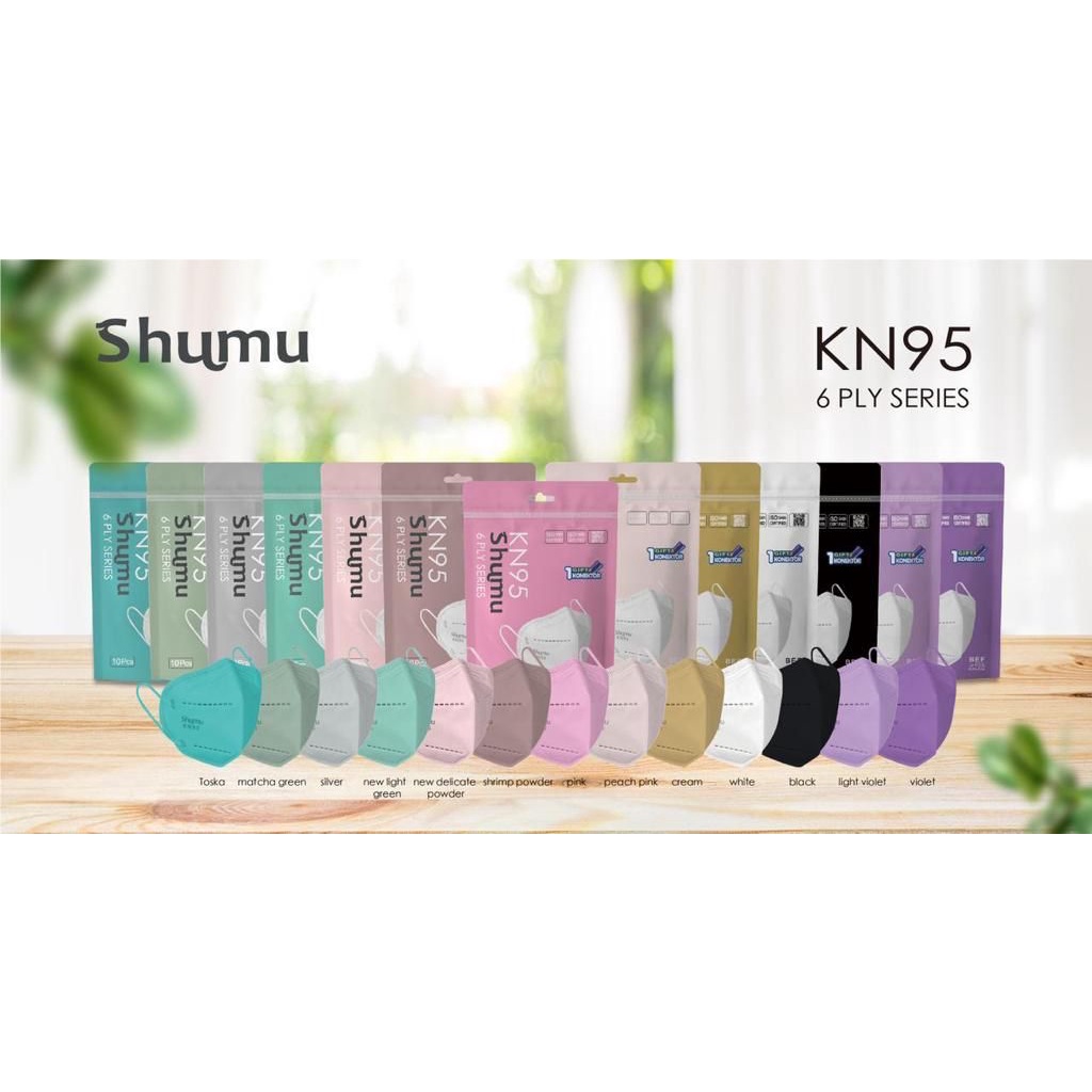 Masker KN95 SHUMU 6ply Face Mask MEDIS KEMENKES kn 95 premium isi 10pc