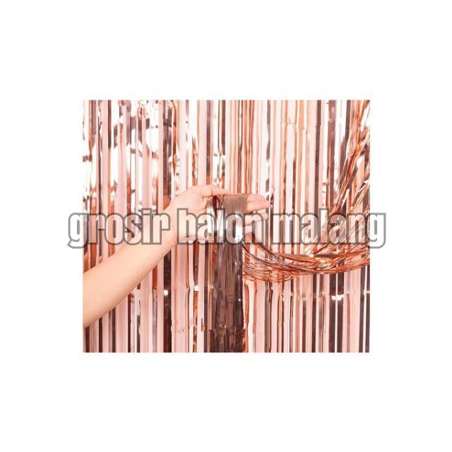 Tirai foil / curtain foil / backdrop rose gold soft