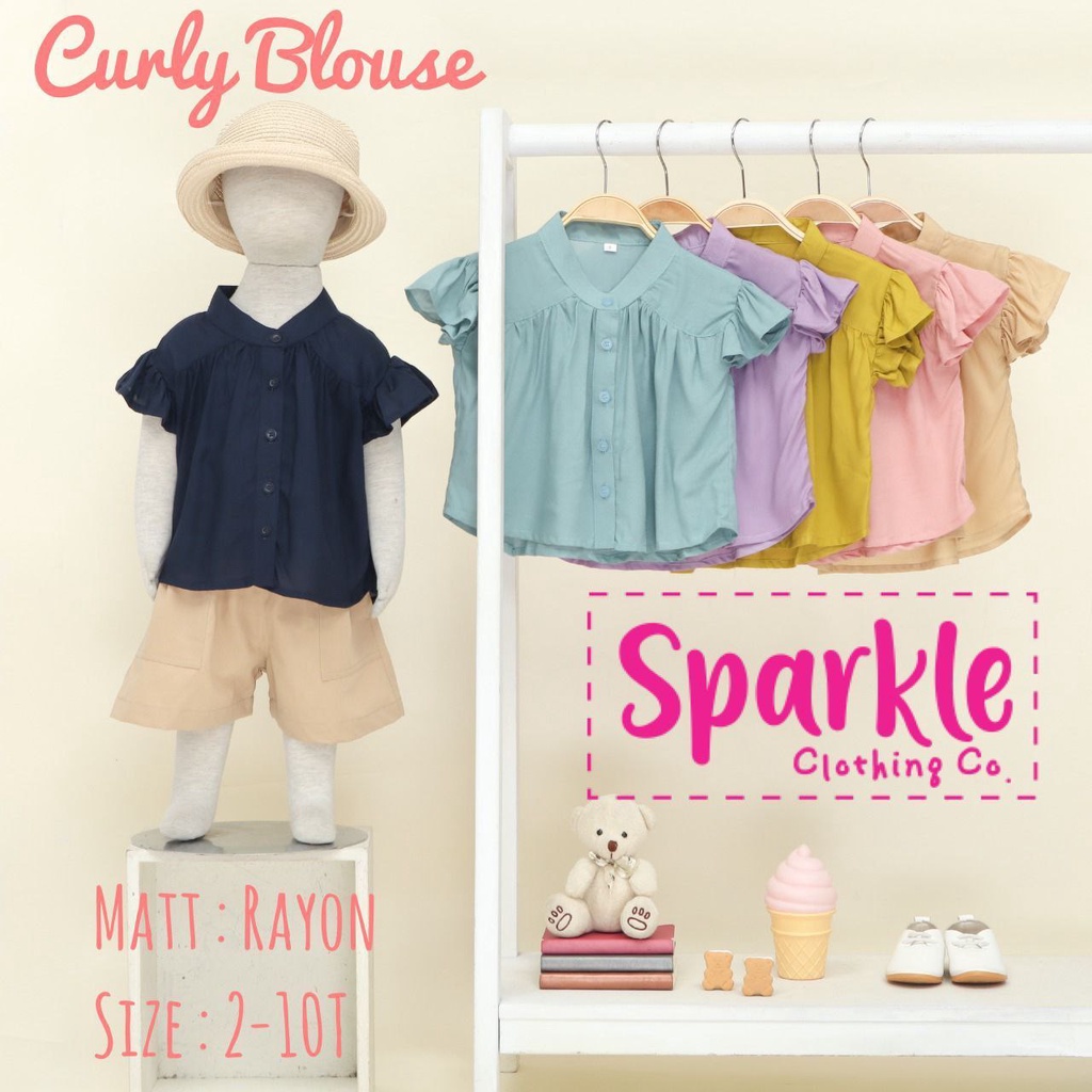 Blouse Anak Perempuan Curly Blouse By Sparkle Bahan Rayon Premium