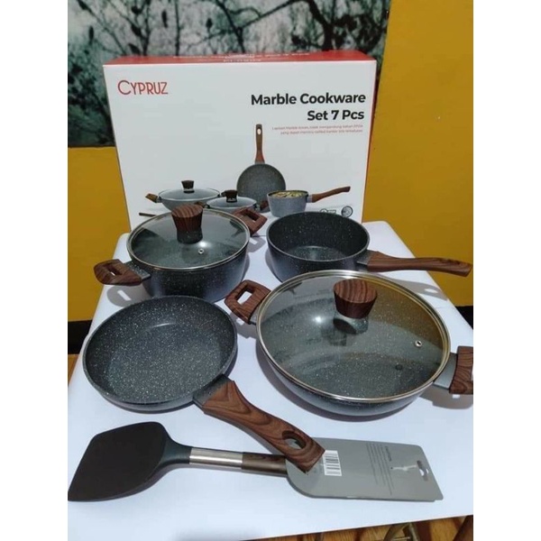 Panci Marble Set Anti Lengket Cypruz Marble Cookware