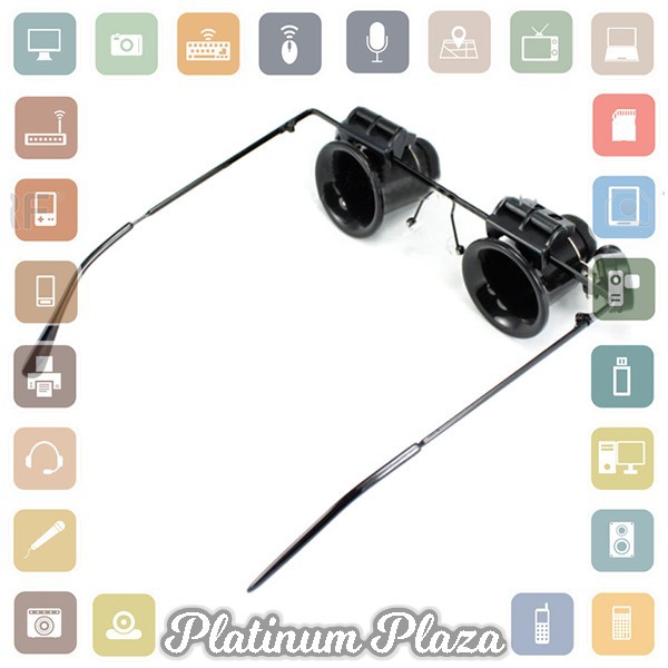 Gorelax Kacamata Pembesar Reparasi Jam atau Perhiasan 20x Magnifier - 9892A - Black`6EDEV2-