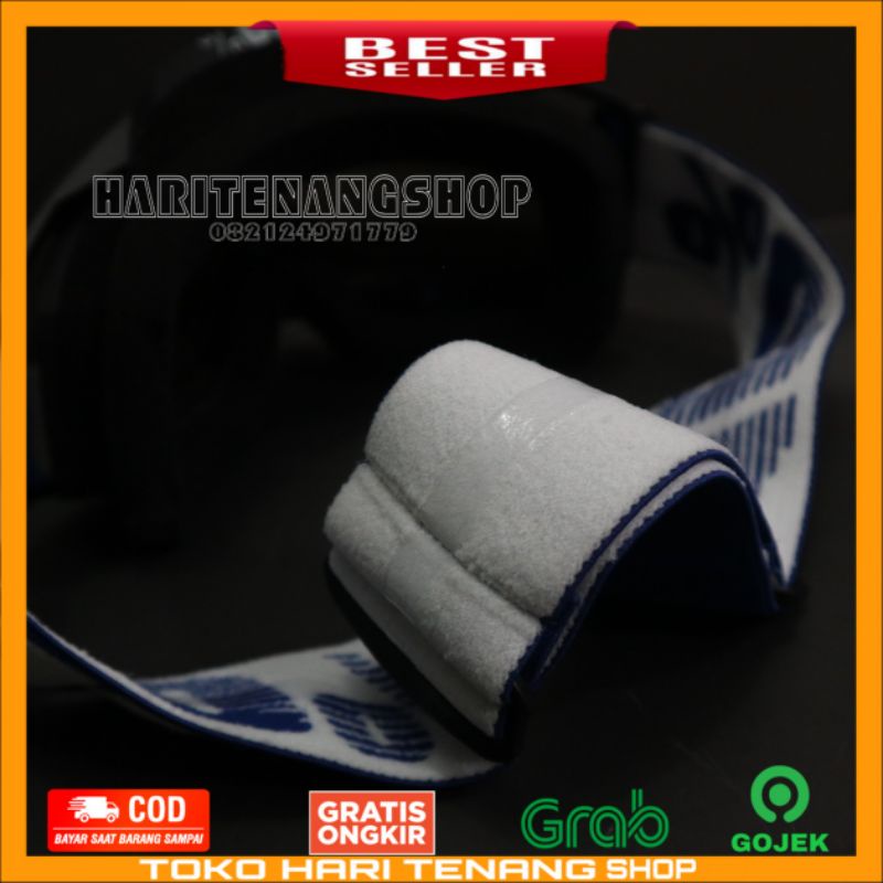 KACAMATA GOOGLE 100% HITAM HIDUNG BIRU/KACAMATA MOTOR CROSS/KACAMATA SUPERMOTO