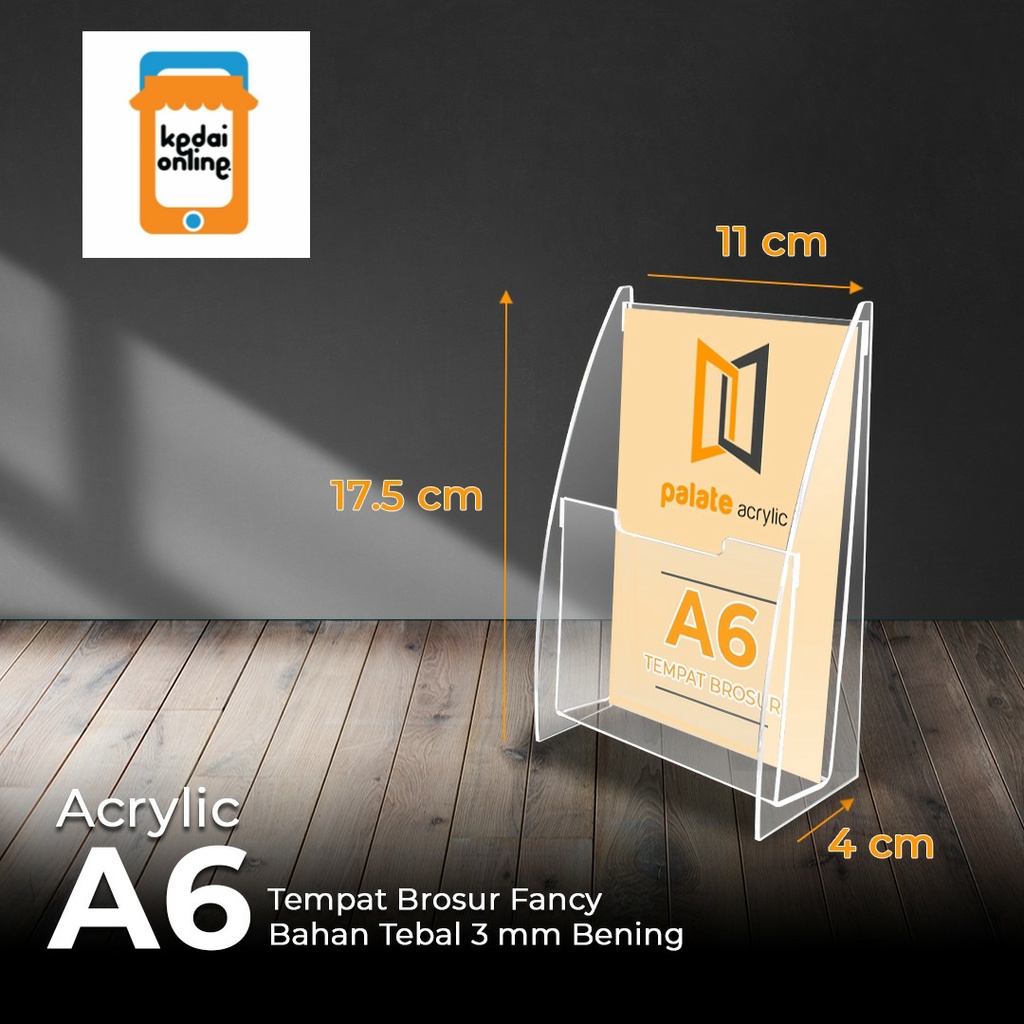 

AKRILIK / BROCHURE HOLDER ACRYLIC A6 FANCY / TEMPAT BROSUR AKRILIK A6