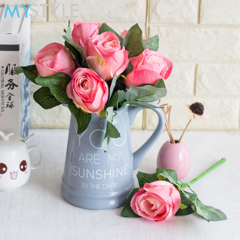 MYSTYLE BUNGA PLASTIK ROSE 287 BUNGA MAWAR SATUAN HIAS PLASTIC ARTIFICIAL BUNGA ARTIFISIAL MURAH-3