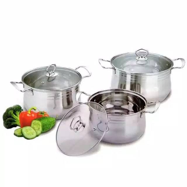 Panci Set 3pc Saito Stainless Steel 555 GN CG3