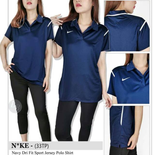 kaos polo sport nike navy & black original