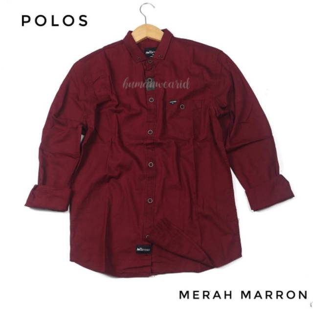 Kemeja Polos Maroon brill eighty eight