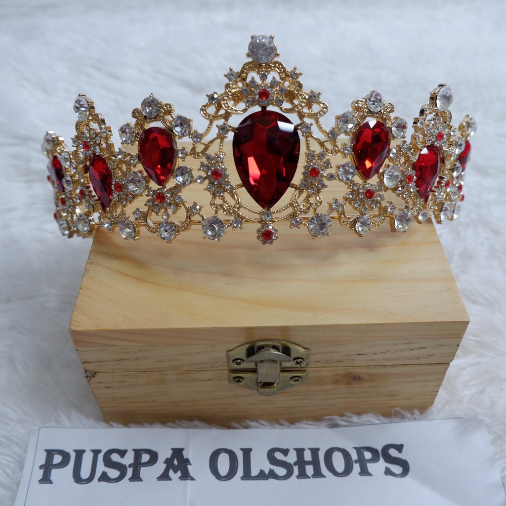 Mahkota/Tiara Rhine Stone Dueches Red