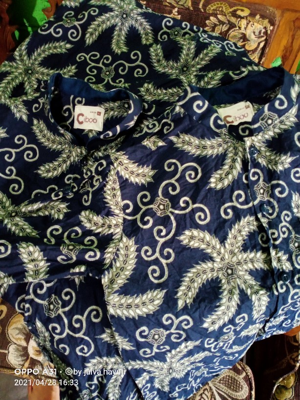 Kemeja Batik Anak Motif Best Seller Warna Biru Navy Slimfit