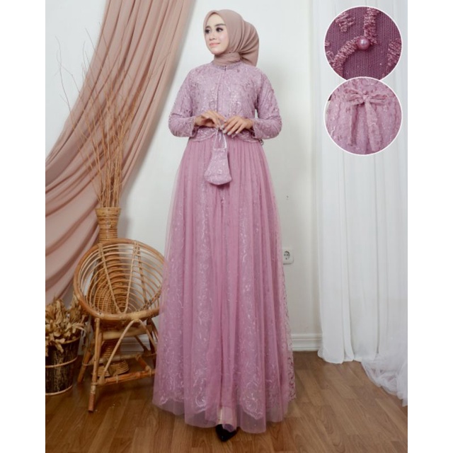 GAMIS SAFANA TILLE BORDIR MIX CERUTY // GAMIS TILLE WISUDA // GAMIS KEKINIAN // GAMIS TERLARIS // GAMIS KONDONGAN // KEBAYA GAMIS