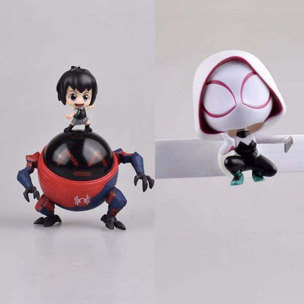 Lanfy Avengers Spider Man Marvel Kartun Anak Hadiah Super Hero Anime Peripheral Model Mainan Kepala Bergerak Marvel Model Koleksi