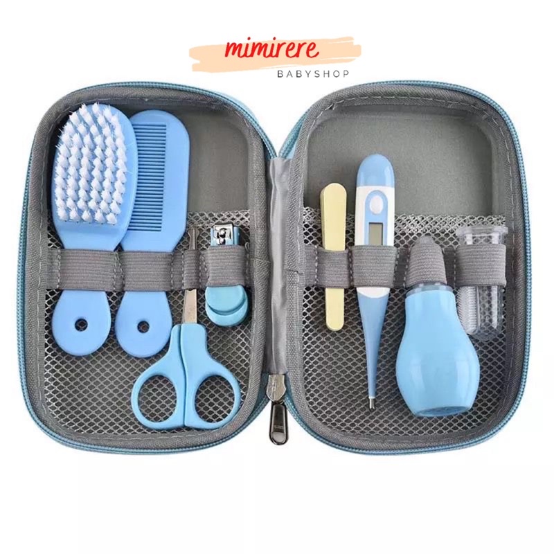 Baby Manicure Set 8in1 ｜ Perlengkapan perawatan Bayi Termometer Gunting Kuku Sisir isi 8