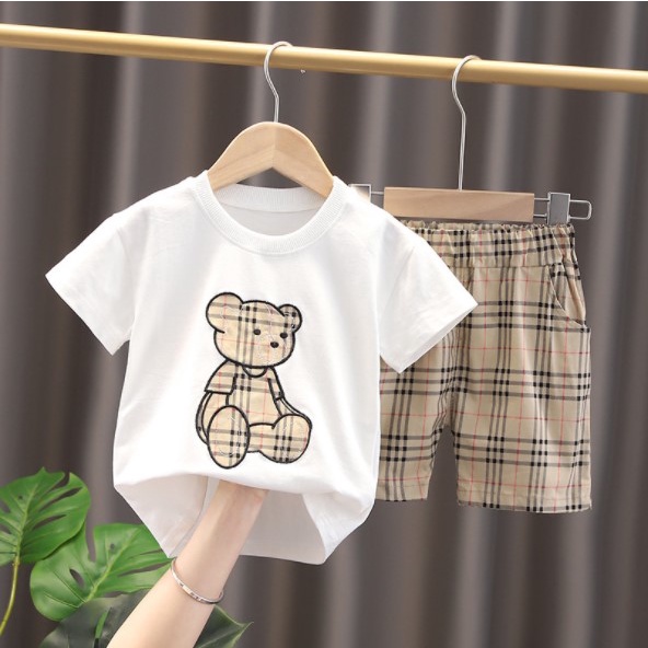 P9-Baju Anak laki-laki/Perempuan setelan versi Korea lucu kartun beruang asli Import Korea