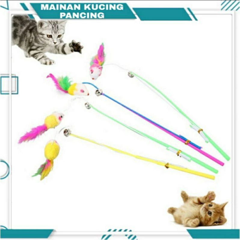 GROSIR MAINAN KUCING CAT TOYS TONGKAT BULU PANCING MAINAN INTERAKTIF KUCING TINAH PETSHOP