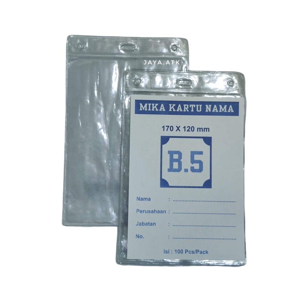 NAME TAG ID CARD PLASTIK B5 17 X 12 CM MIKA KARTU NAMA PANITIA SEMINAR HOLDER