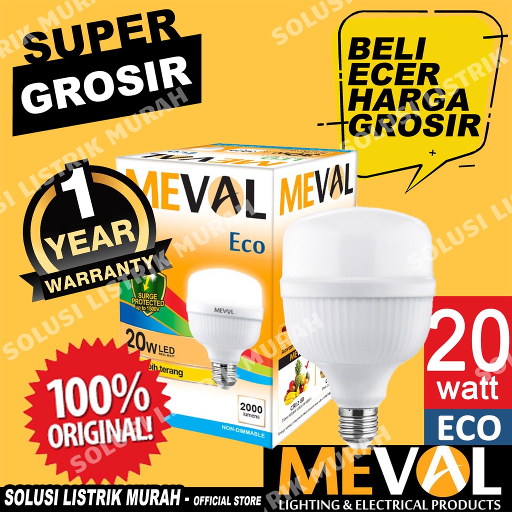 MEVAL Eco Lampu LED Kapsul 20W Putih