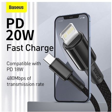 Baseus High Density Data Cable Type-C to iP Lightning PD 20W 2M CATLGD-A01