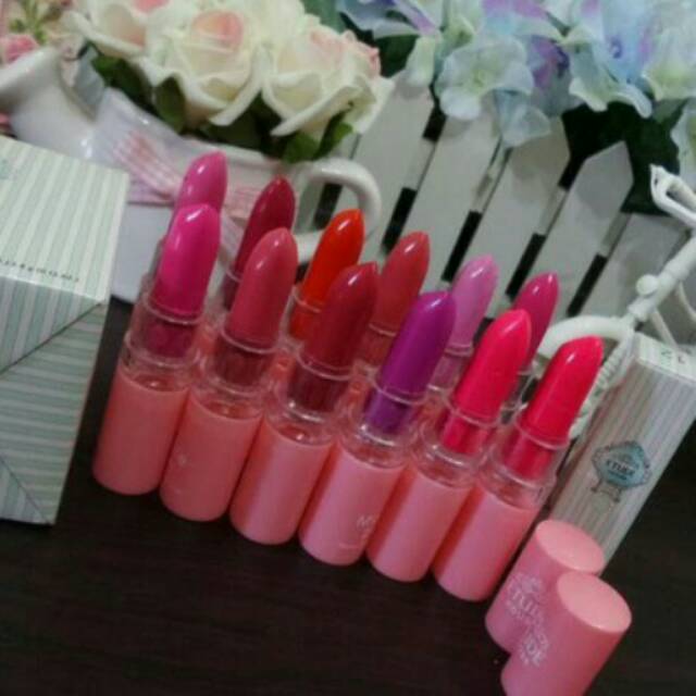 12 pcs lipstik etude house dus hijau