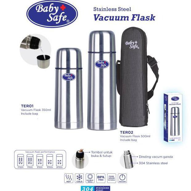 BABY SAFE - STAINLESS STEEL VACUUM FLASK (TER01 &amp; TER02) / TERMOS AIR PANAS DINGIN