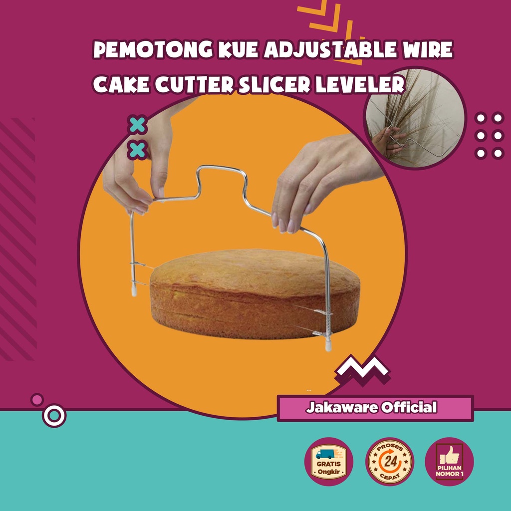 PEMOTONG KUE ADJUSTABLE WIRE CAKE CUTTER SLICER LEVELER ALAT POTONG ROTI TART ULANG TAHUN ADONAN KAW
