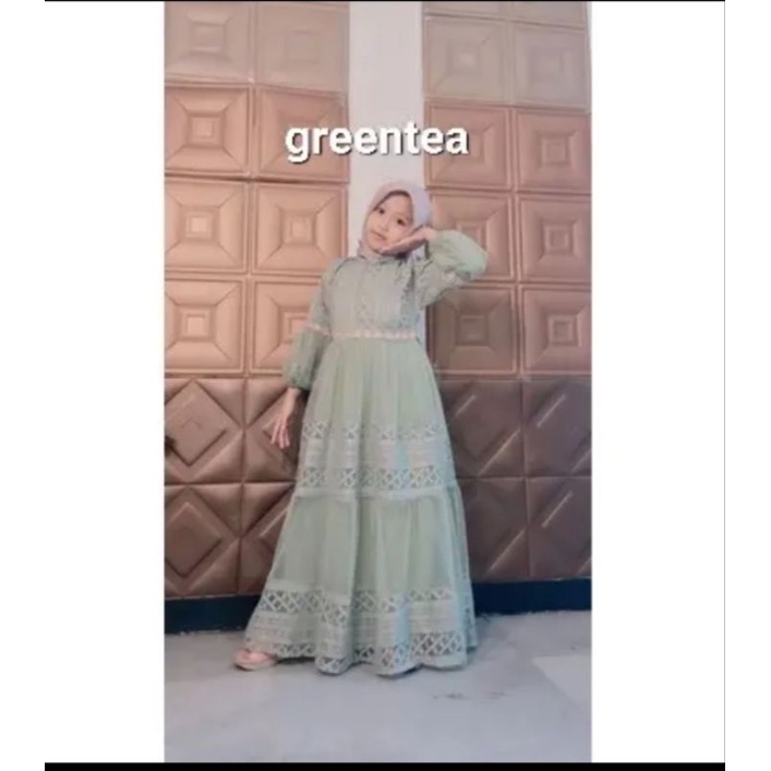 Gamis pesta Anak perempuan Bahan Brukat Tile kekinian Ukuran S/M/L/XL Umur 3-17 Tahun Terlaris Sekarang