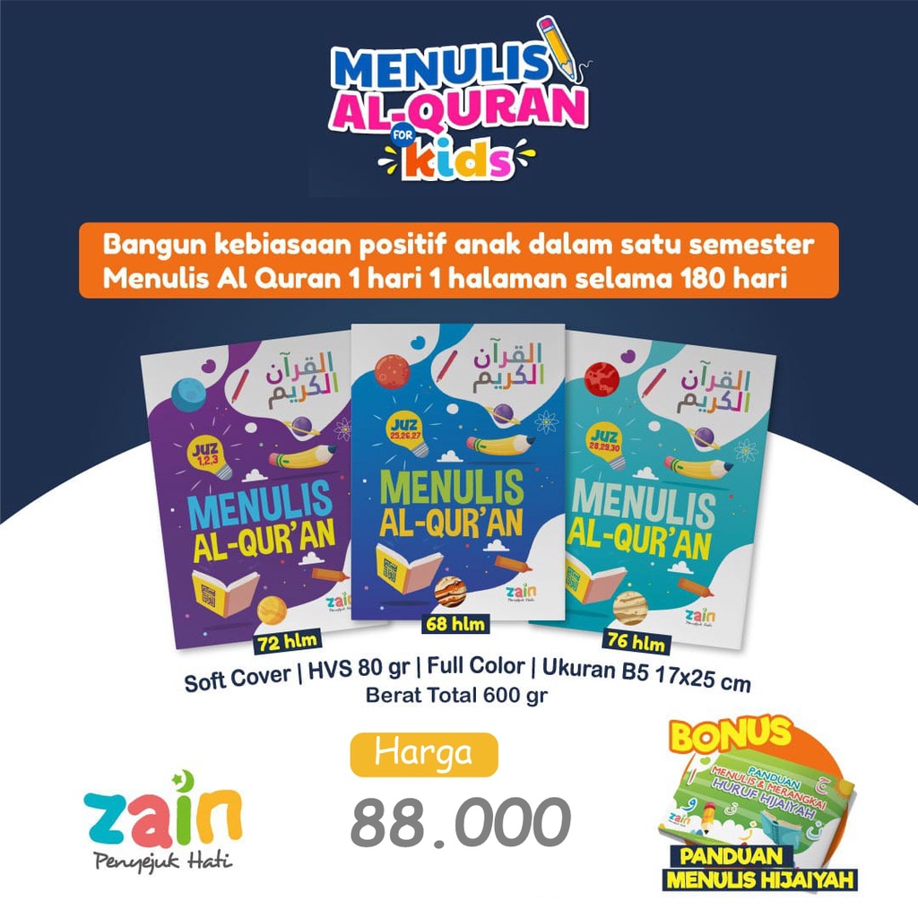 

Buku Paket Anak Menulis Al-Qur'an for Kids - Zain Aqwam