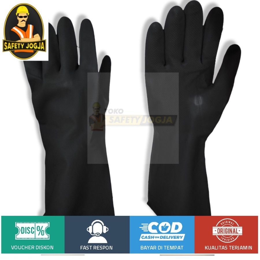 SARUNG TANGAN LATEX HITAM MERK SUN ORIGINAL