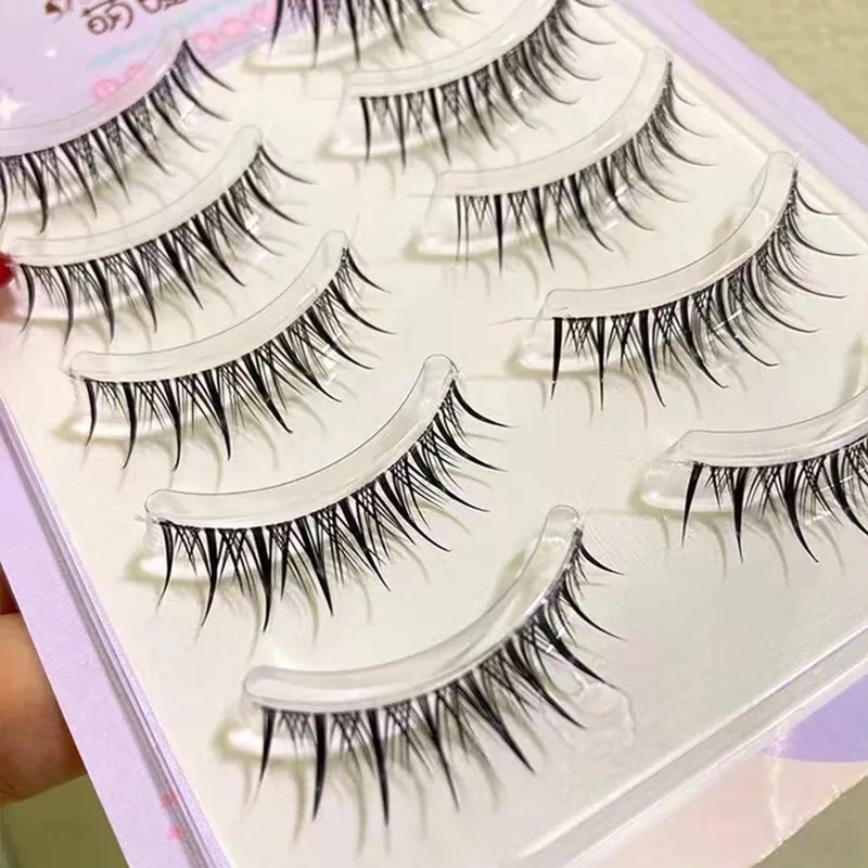 F13 FAIRY LASHES New 5 Pairs COS Mink Eyelashes Reusable Soft Transparent Stem Natural Wispy False Eyelashes Beginner Makeup Eyelash Extensions