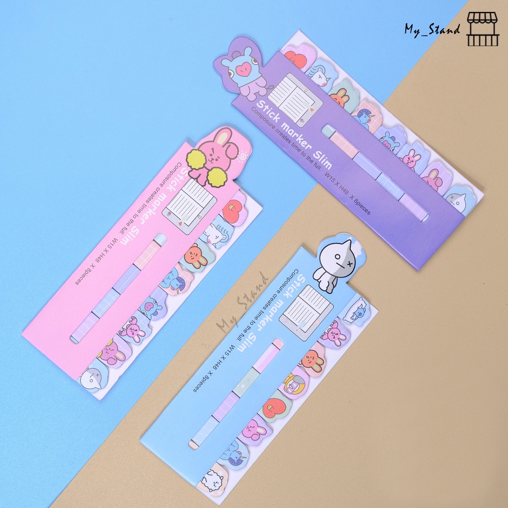 

Sticky Notes Strip Slim BT21 Boy Band Korea Post Pembatas Buku Army Bangtan Halaman Memo Kpop Notes