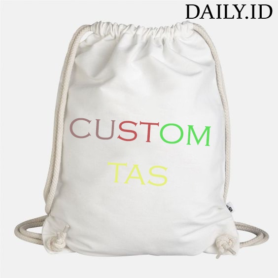 TAS SERUT KANVAS CUSTOM (BISA GAMBAR DAN TULISAN ) UNISEX