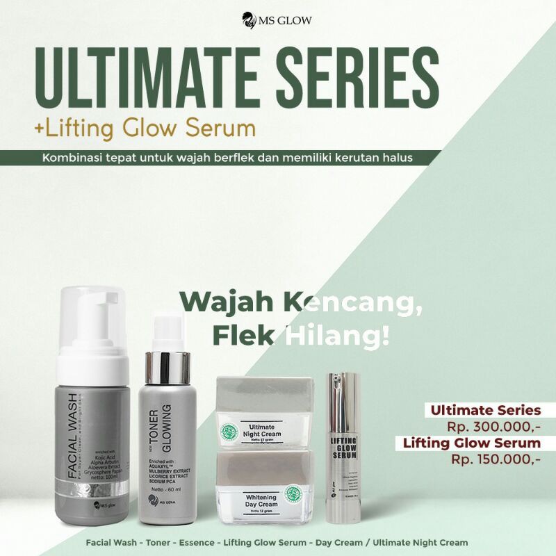 Free Gift Ms Glow Ultimate Series Lifting Serum Paket Wajah Serum Skincare Bpom Shopee Indonesia