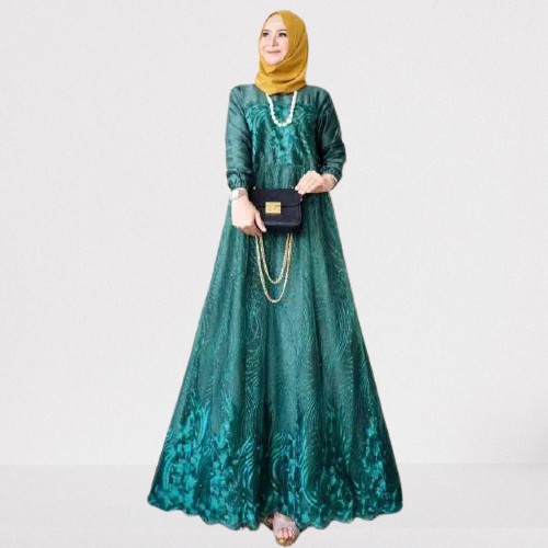 GAMIS JUMBO Gamis Farasya Kondangan Dres Wanita Brukat Depan Termurah Gamis Syari Gamis Brukat Mewah