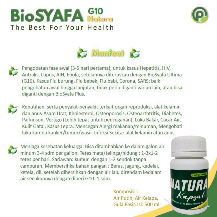 ANTI BOCOR Biosyafa Natura Kapsul | Biosyafa G10 Kapsul Probiotik